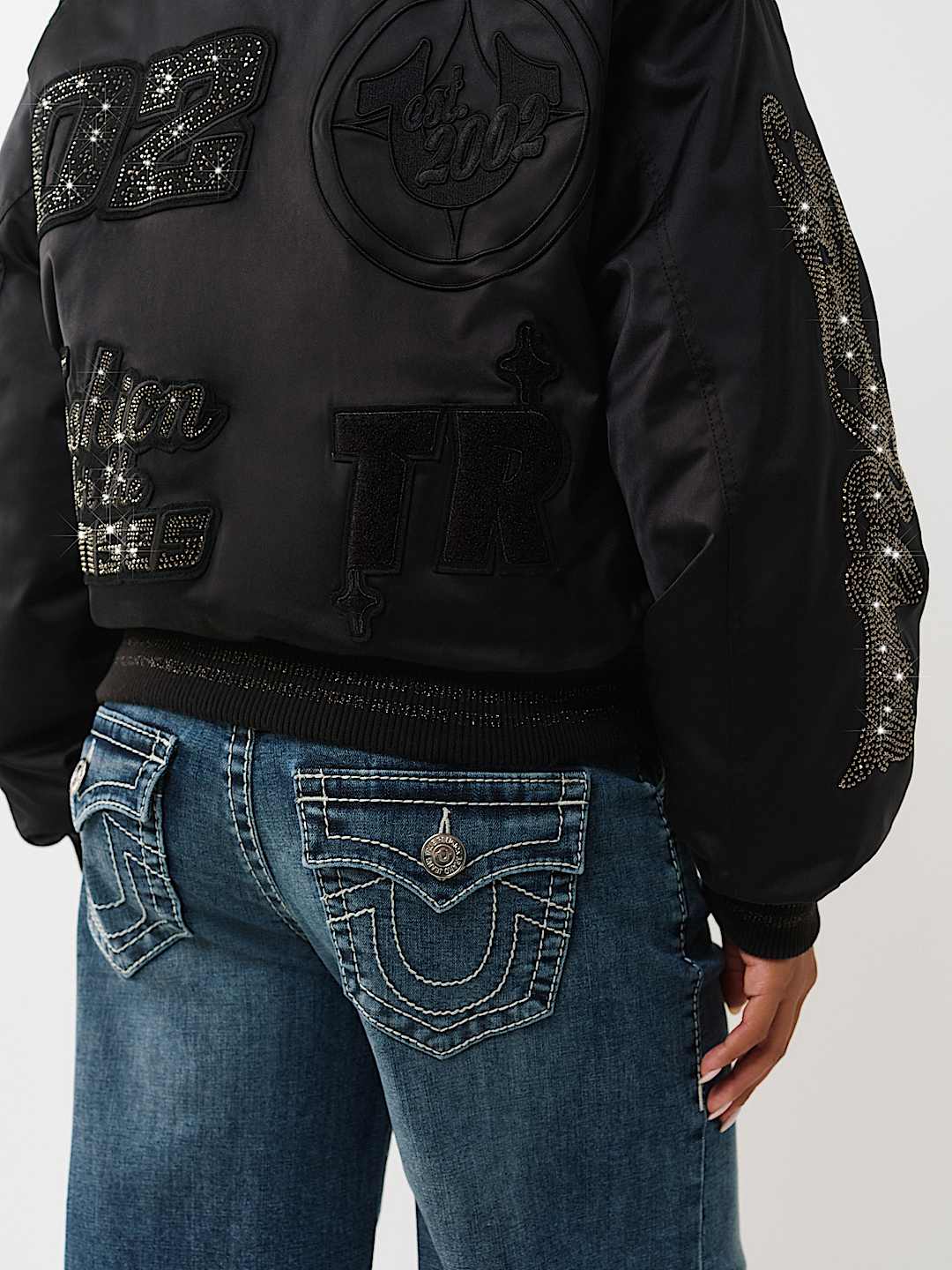 CRYSTAL LOGO NYLON BOMBER JACKET, image 6