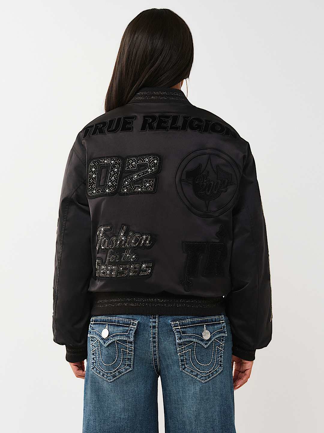 CRYSTAL LOGO NYLON BOMBER JACKET, image 7