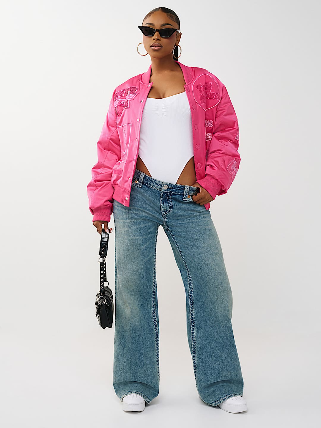 CRYSTAL LOGO NYLON BOMBER JACKET, image 4