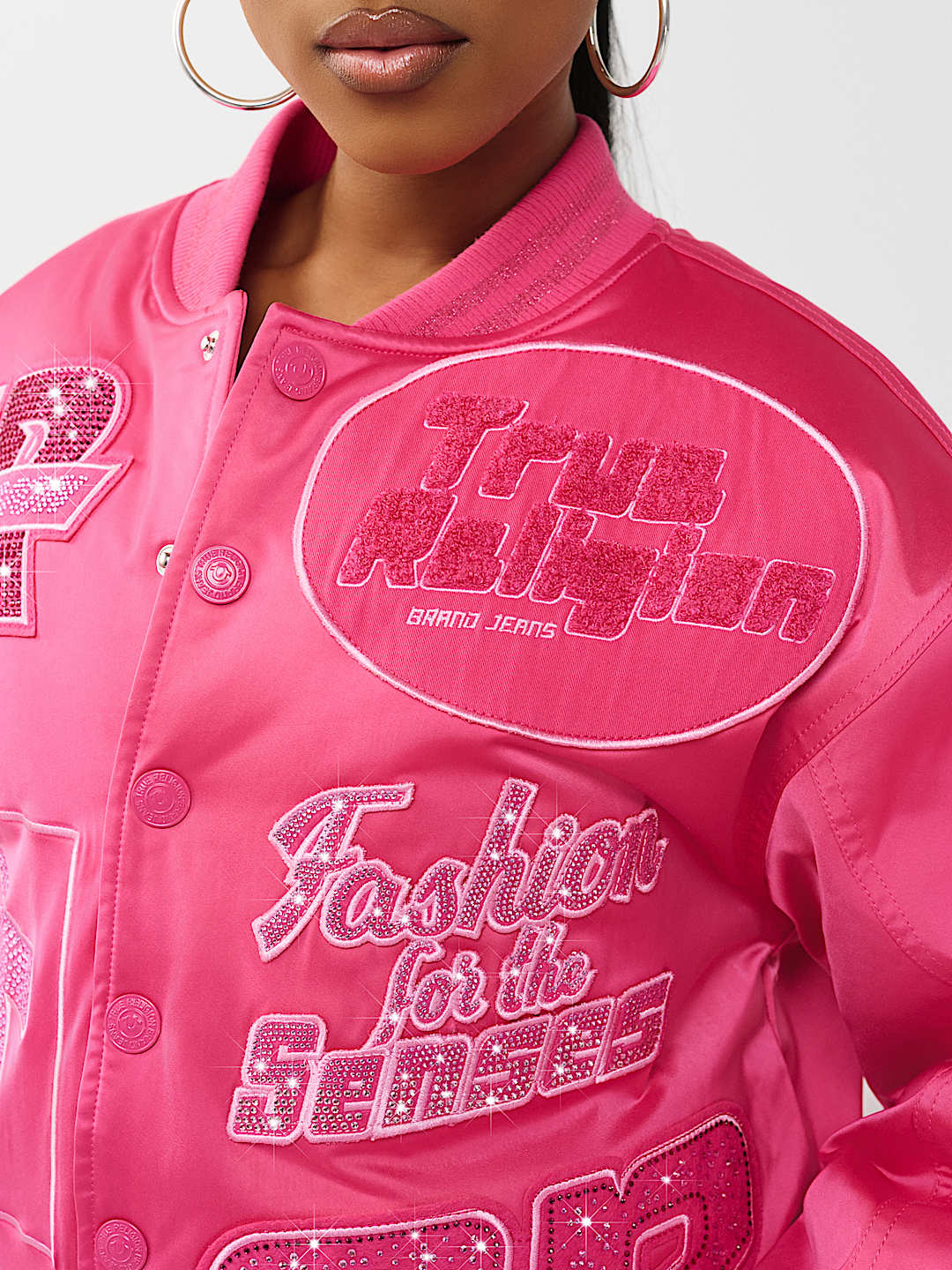 CRYSTAL LOGO NYLON BOMBER JACKET, image 7