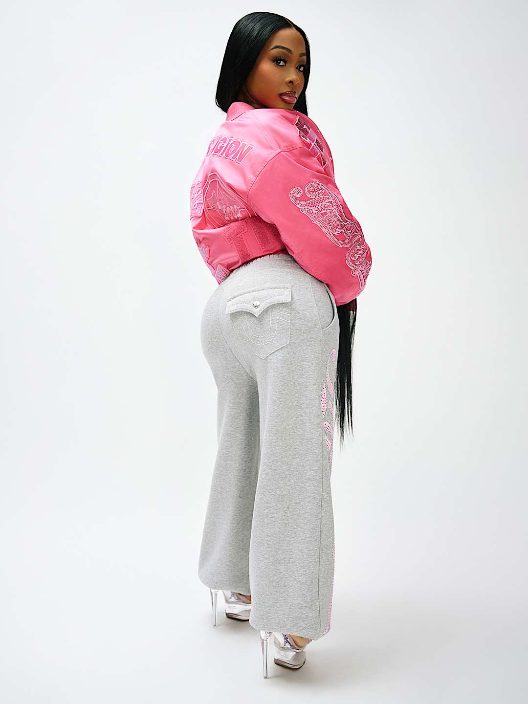 CRYSTAL LOGO NYLON BOMBER JACKET, image 1