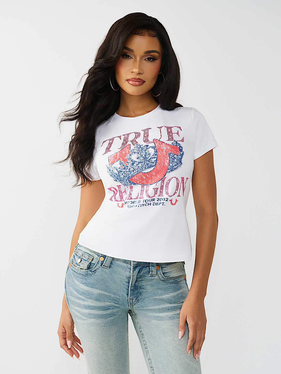 CAMISETA DE CUELLO REDONDO CL&Aacute;SICA CON CRISTALES, image 2