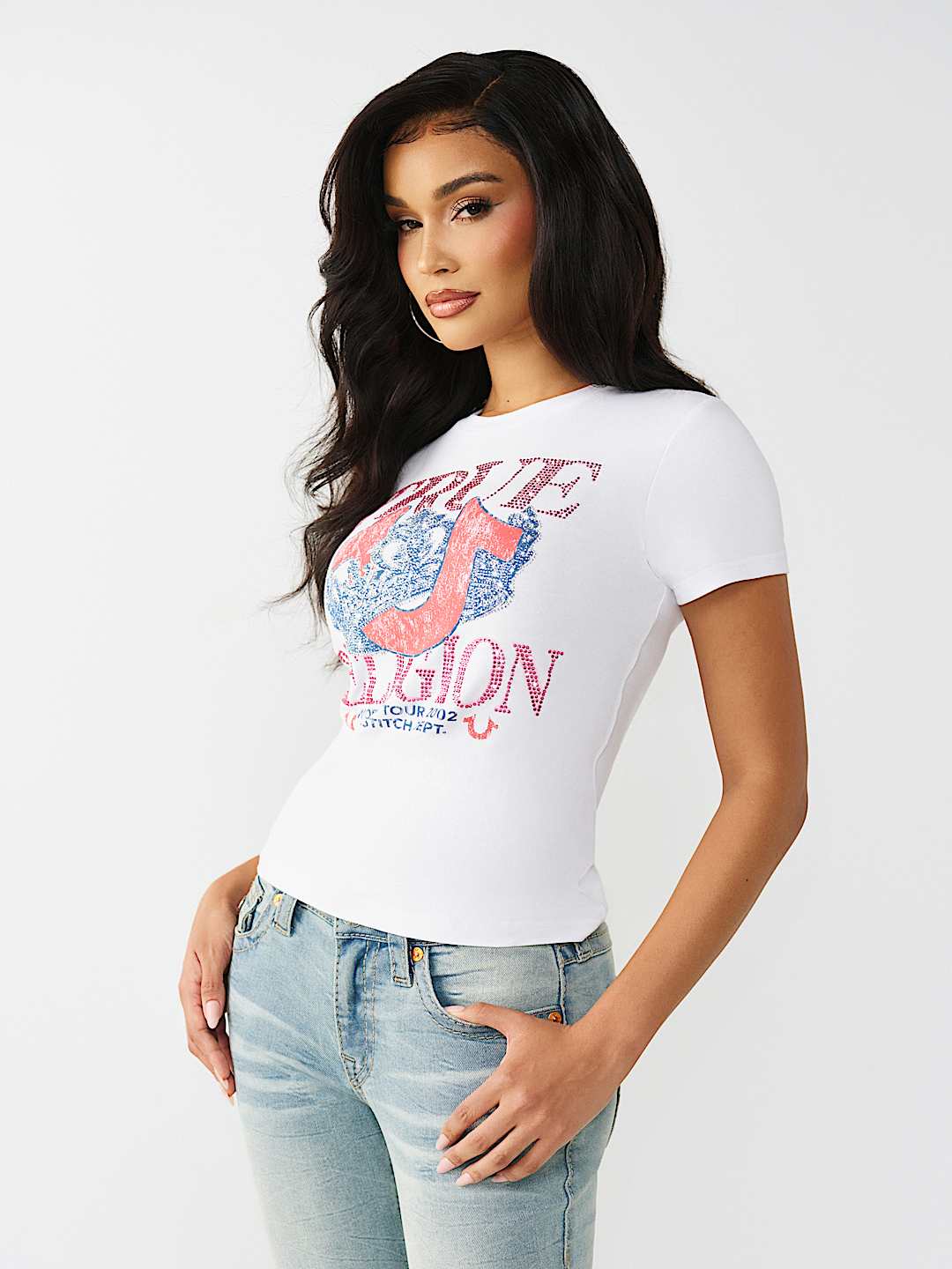 CAMISETA DE CUELLO REDONDO CL&Aacute;SICA CON CRISTALES, image 4