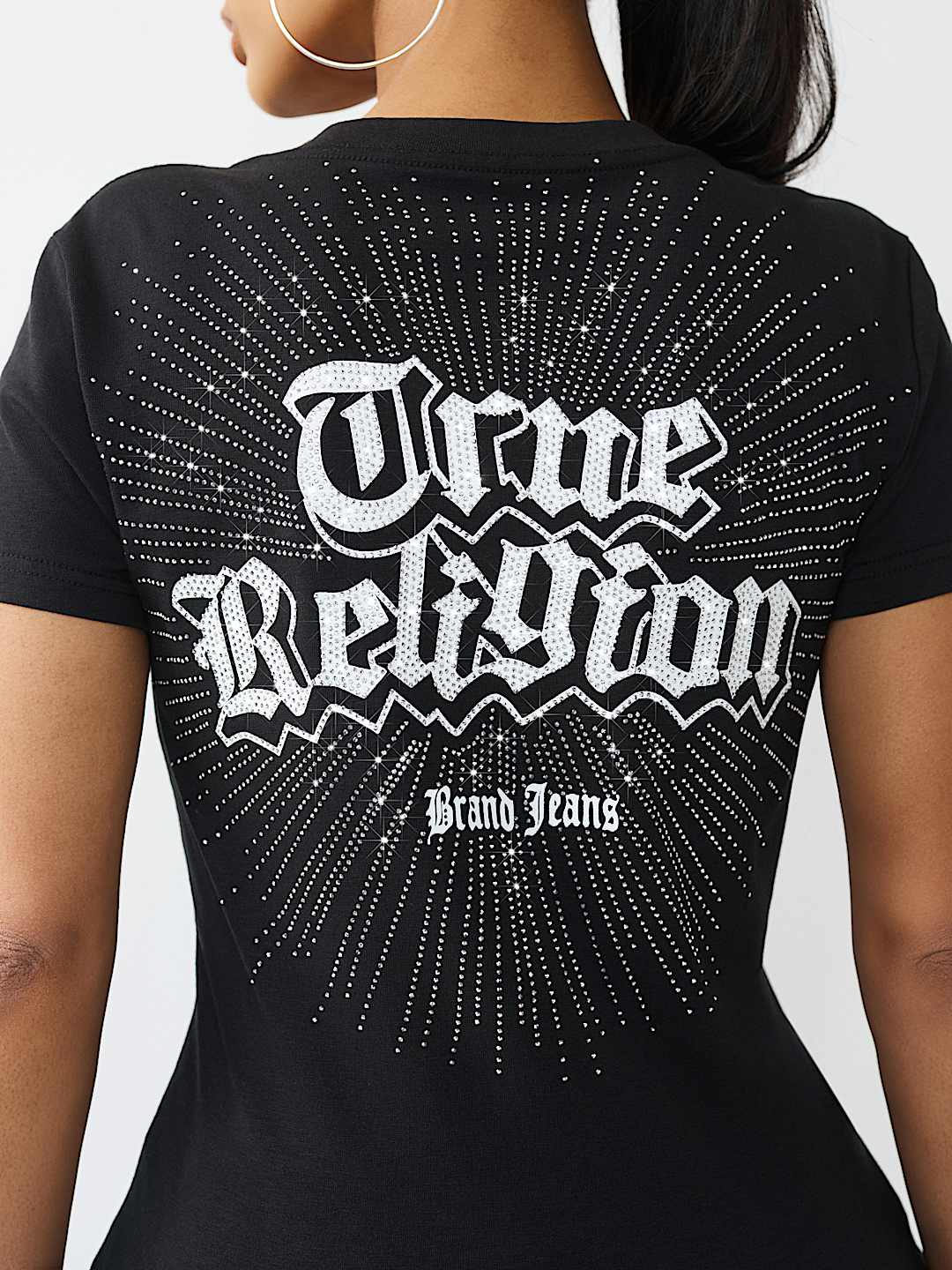 CRYSTAL LOGO V-NECK TEE, image 1