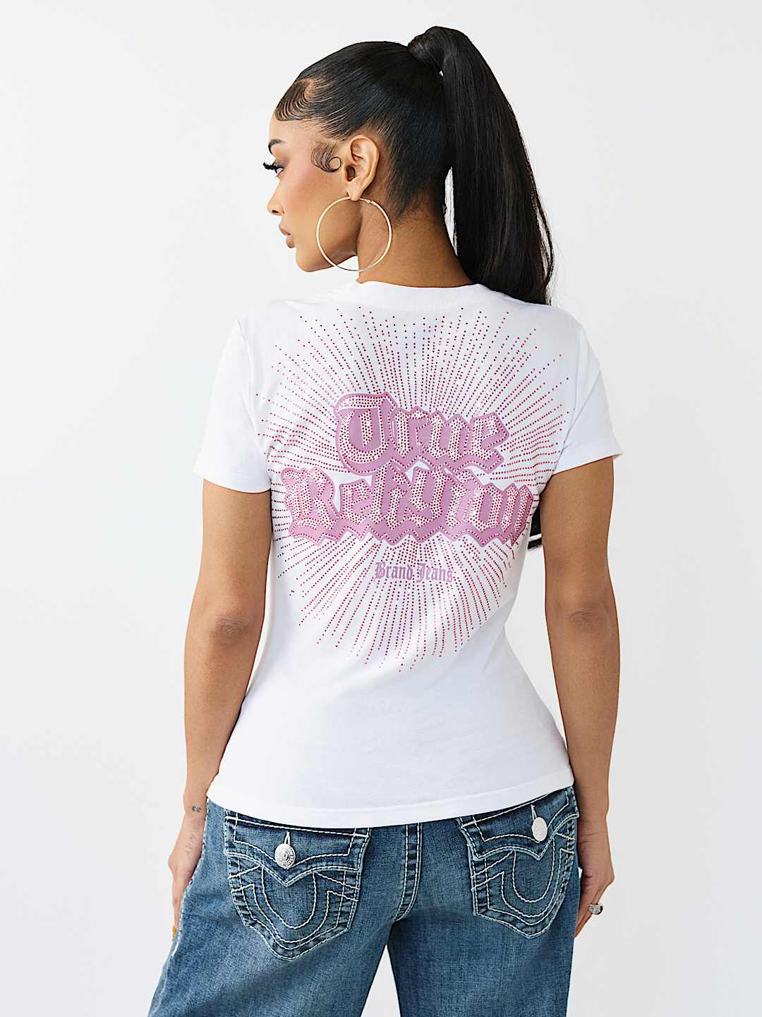 CRYSTAL LOGO V-NECK TEE, image 6