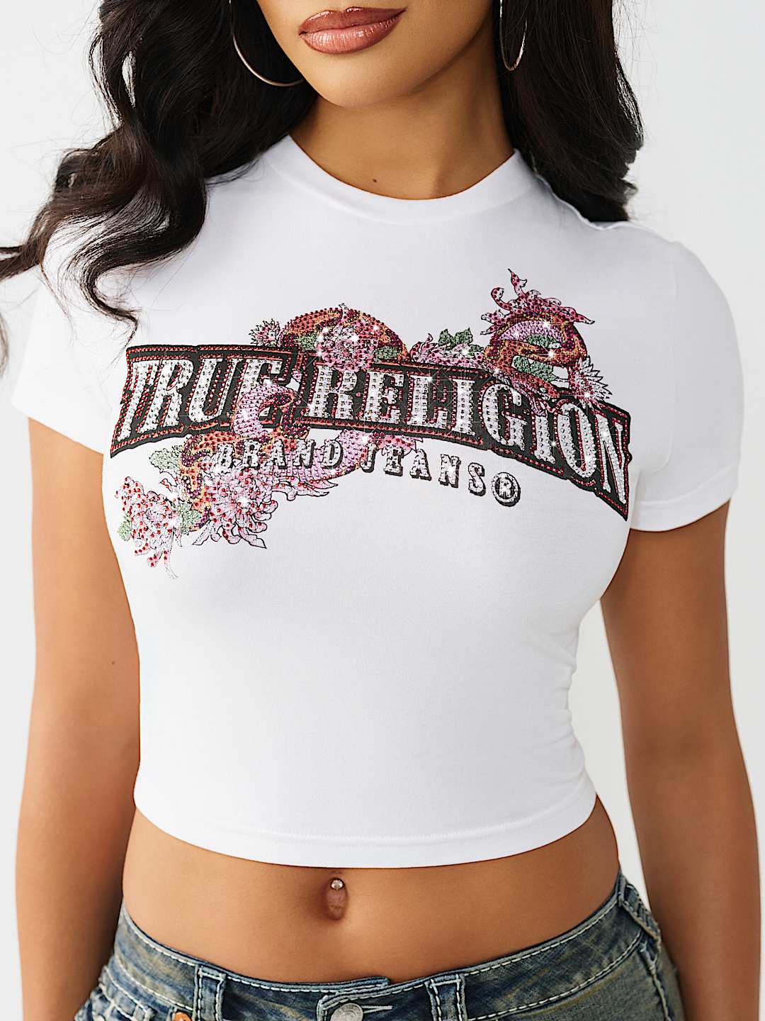 CRYSTAL SNAKE BABY TEE, image 1