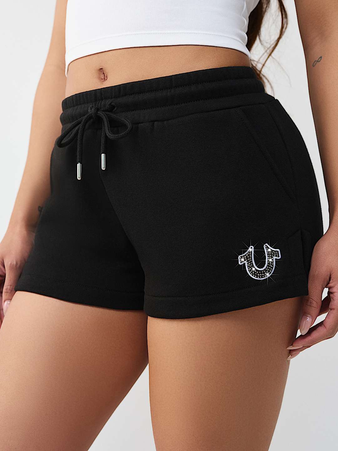 CRYSTAL EMBROIDERED LOUNGE SHORT, image 2