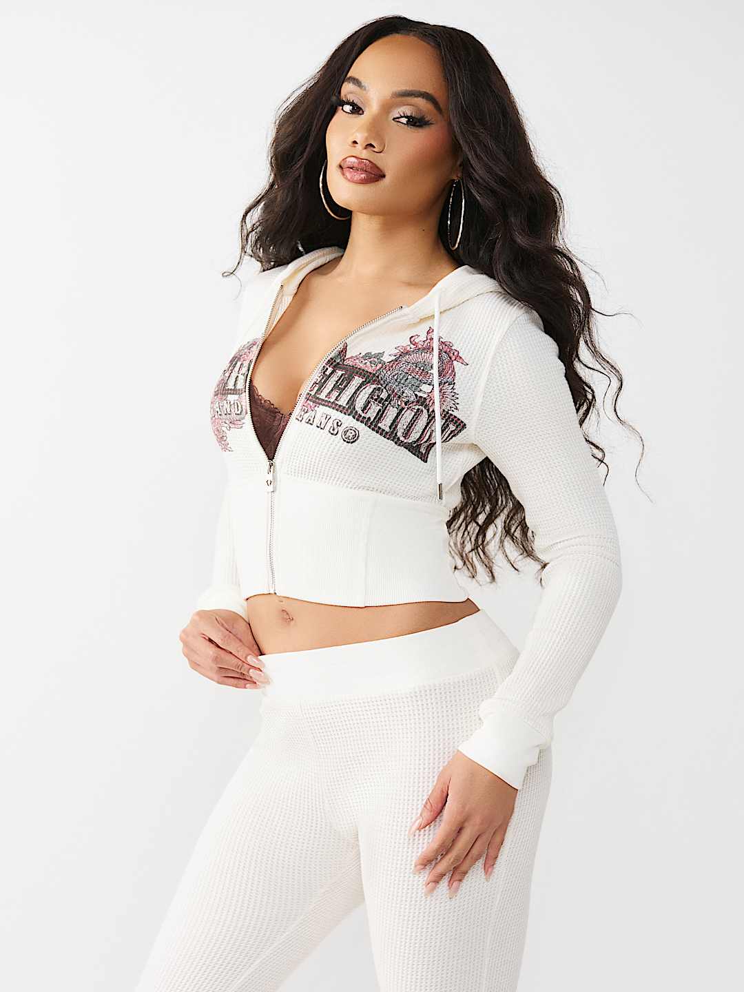 SUDADERA CON CAPUCHA, CIERRE Y CONTORNO DE TEJIDO CUADRICULADO, image 5