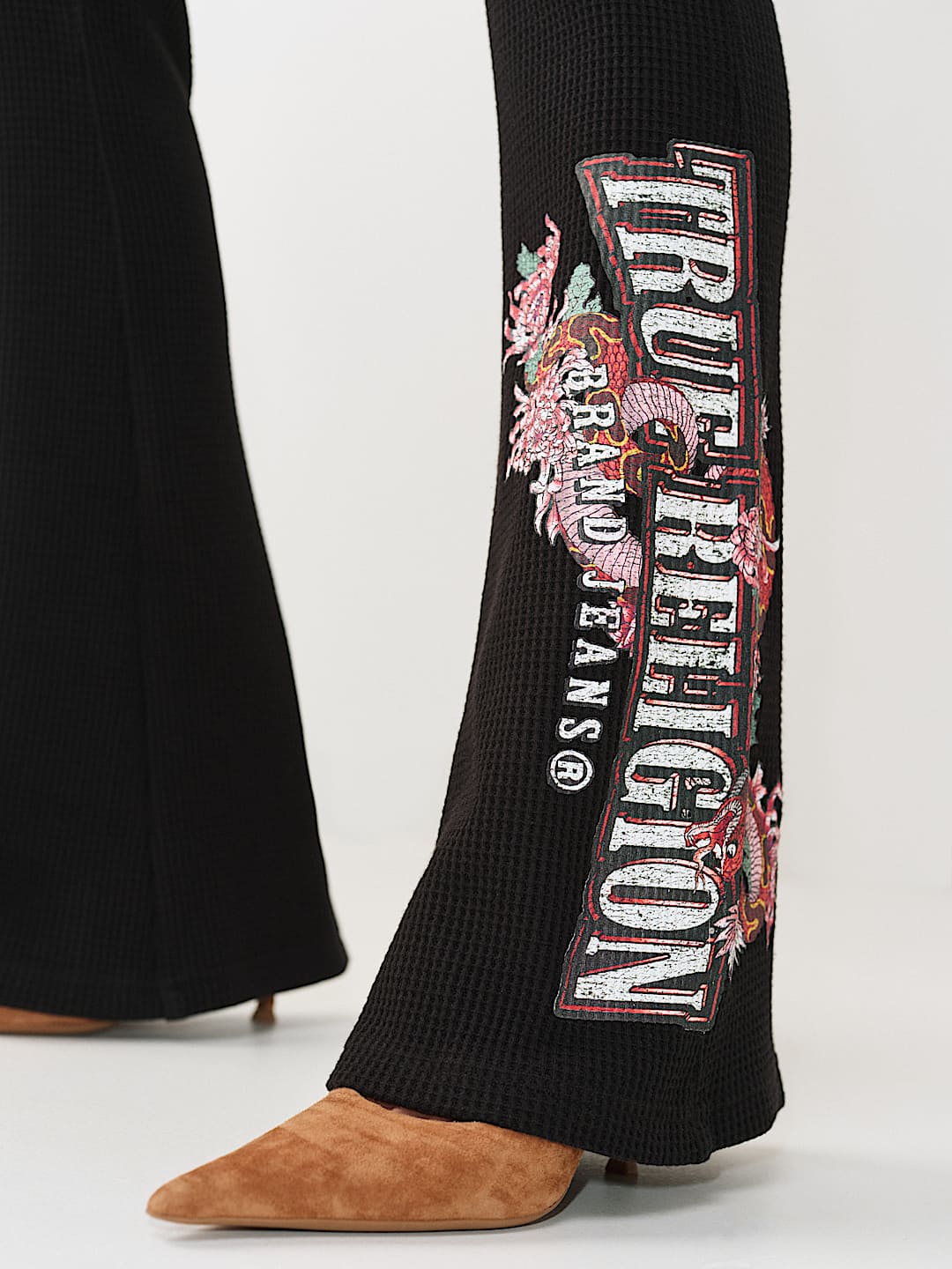 MID RISE WAFFLE KNIT FLARED PANT, image 4