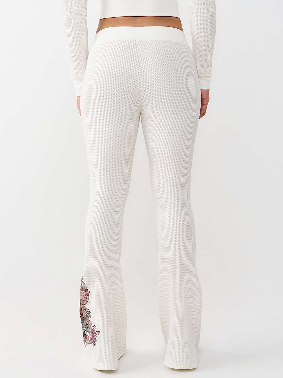 PANTALONES ACAMPANADOS DE TEJIDO CUADRICULADO DE TIRO MEDIO, image 6