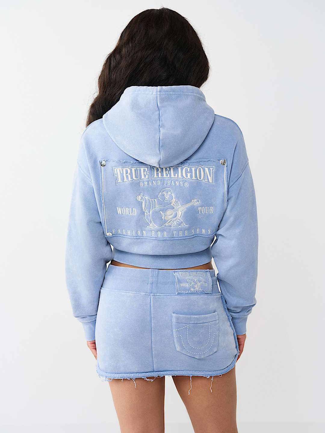 VINTAGE WASHED EMBROIDERED RELAXED ZIP HOODIE