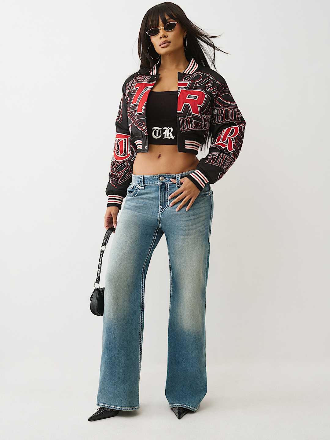 EMBROIDERED CROPPED BOMBER JACKET , image 4