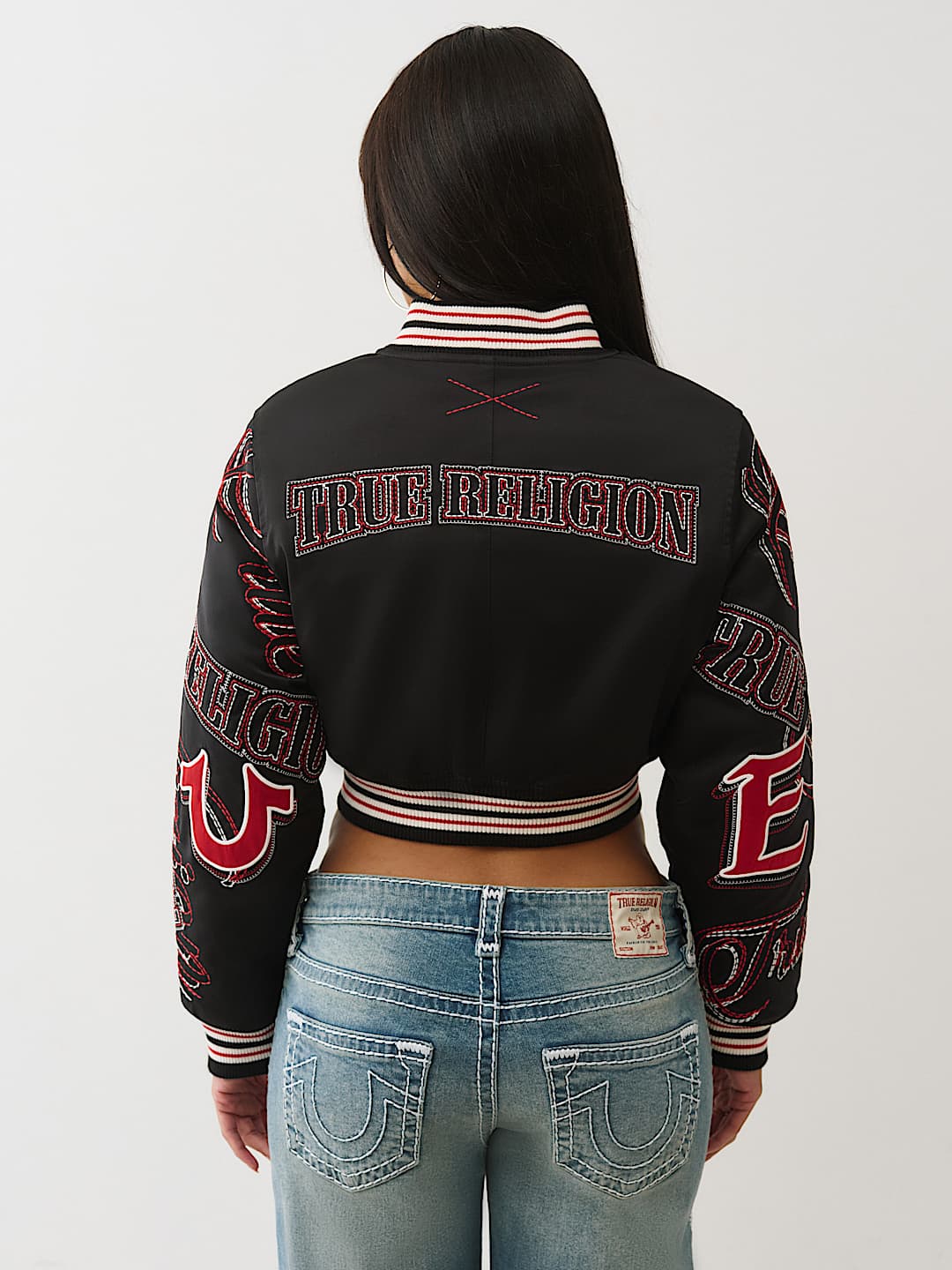 EMBROIDERED CROPPED BOMBER JACKET , image 8