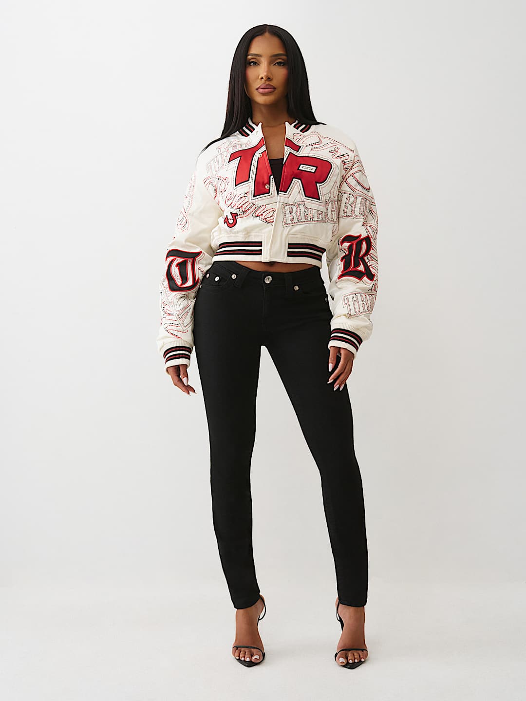 EMBROIDERED CROPPED BOMBER JACKET , image 4