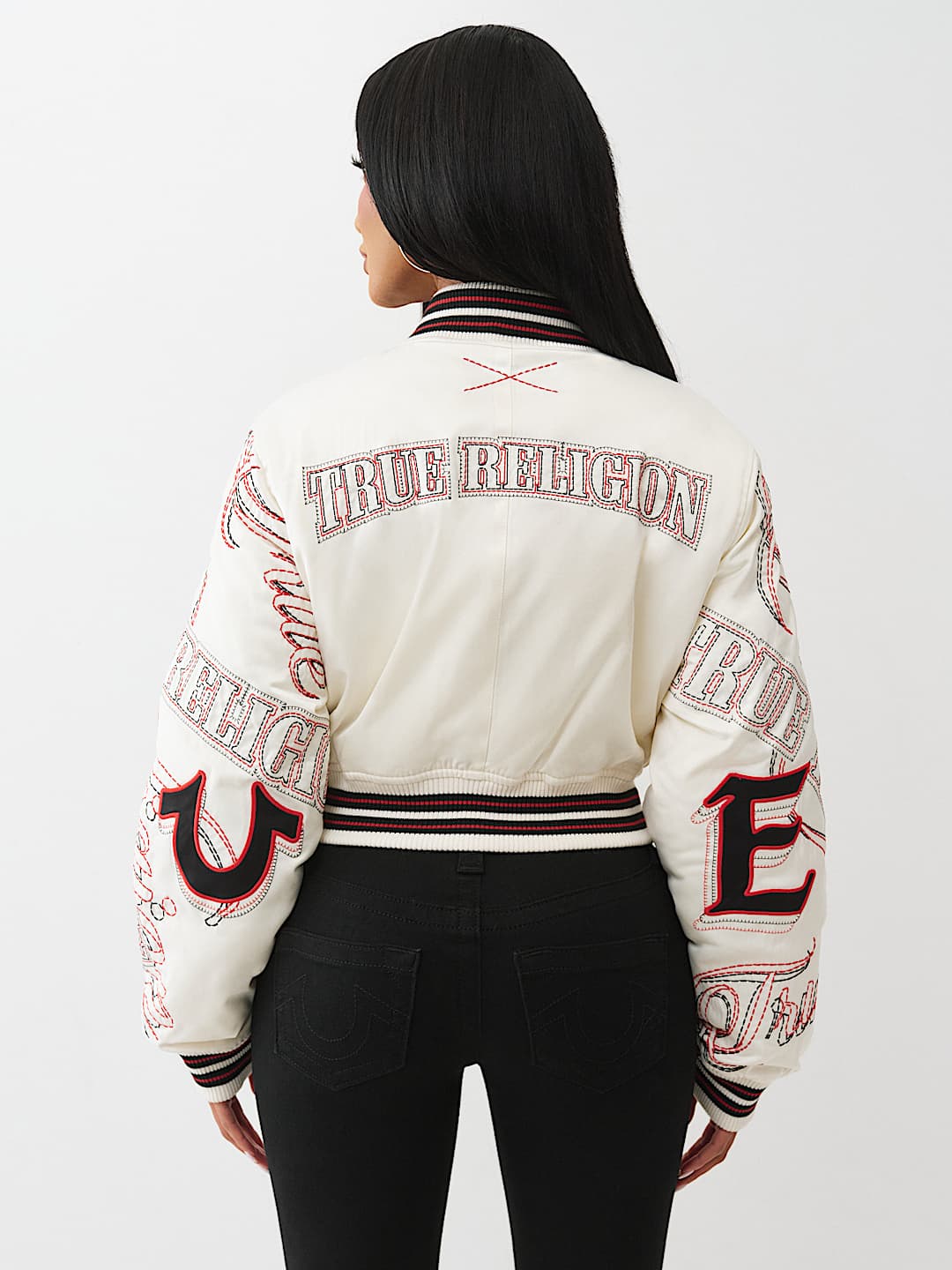 EMBROIDERED CROPPED BOMBER JACKET , image 7