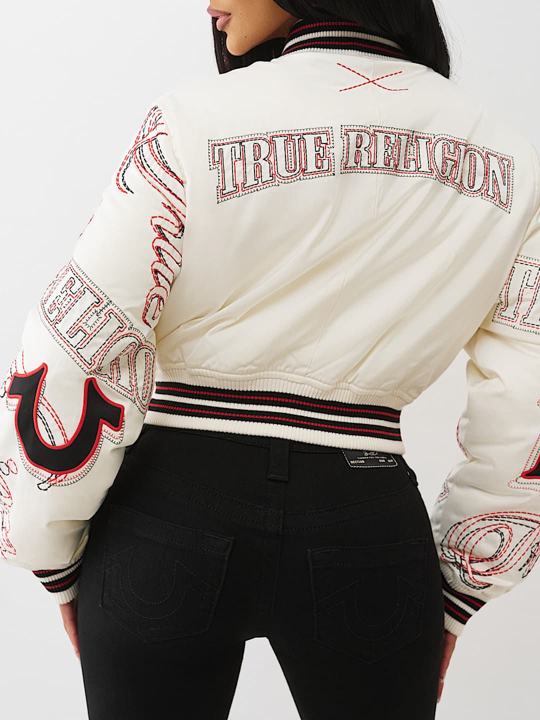 EMBROIDERED CROPPED BOMBER JACKET , image 8