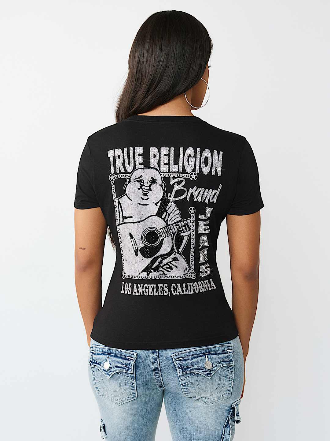CRYSTAL BUDDHA V-NECK TEE, image 5