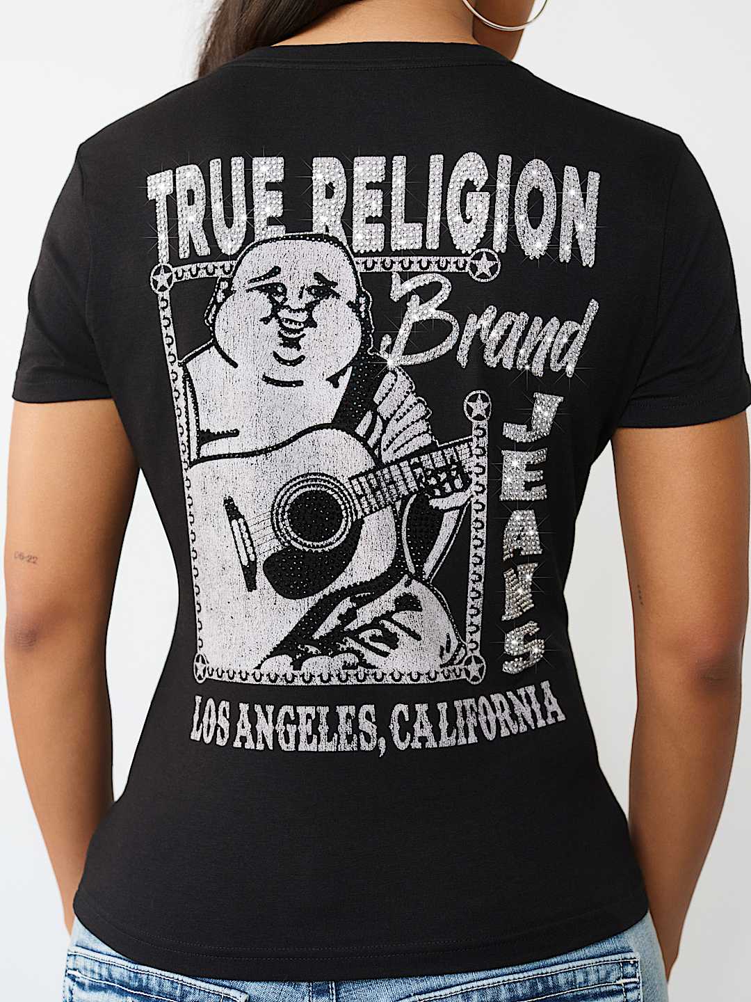 CRYSTAL BUDDHA V-NECK TEE, image 1