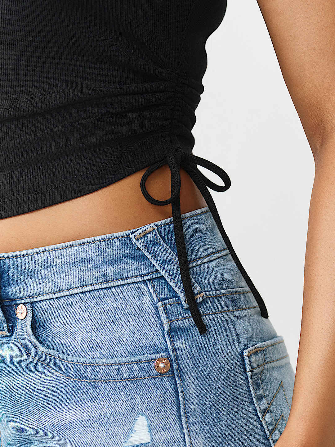 CRYSTAL SIDE-RUCHED BABY TEE, image 6