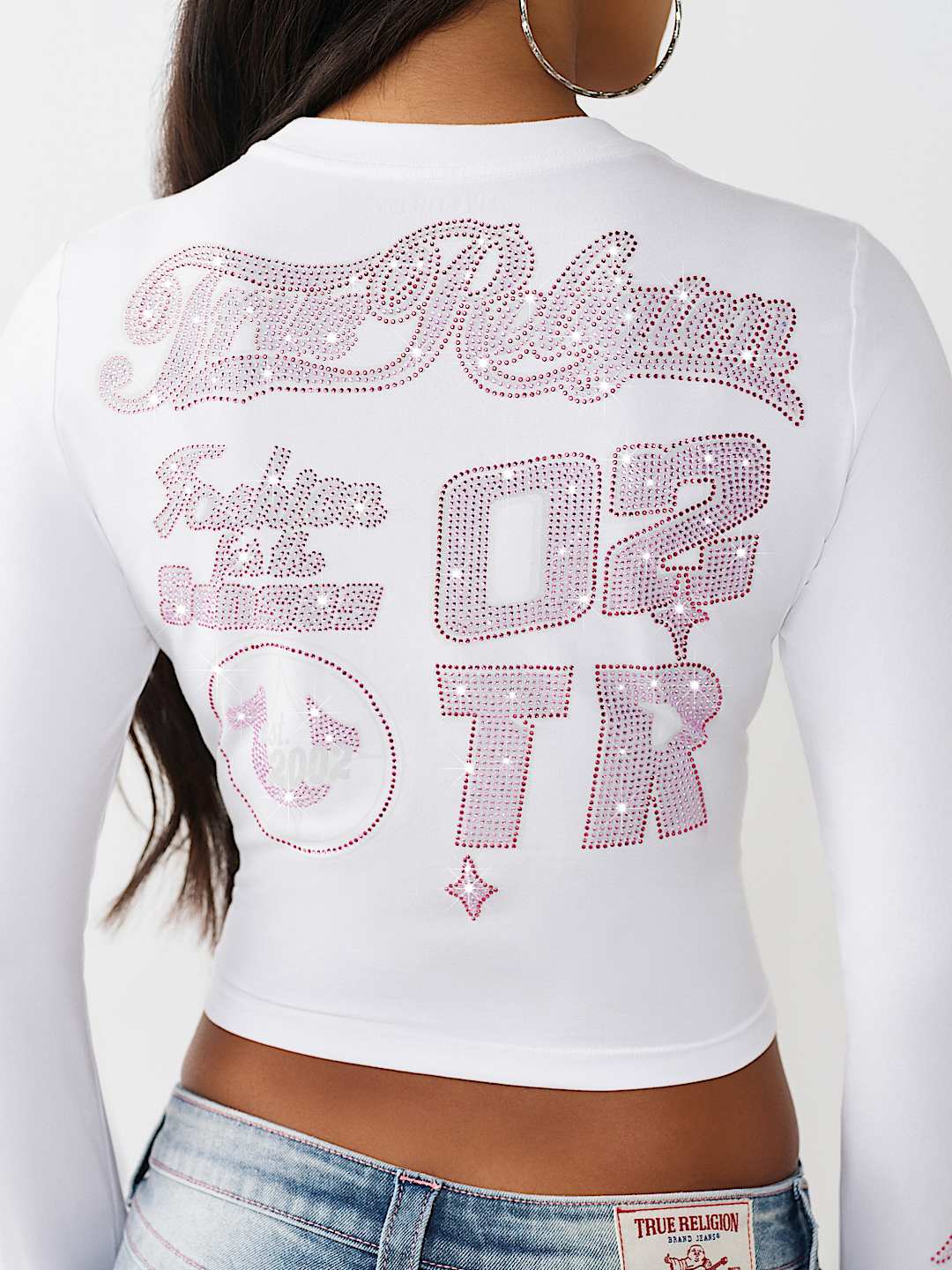 CRYSTAL SPORTY LONG SLEEVE BABY TEE, image 3