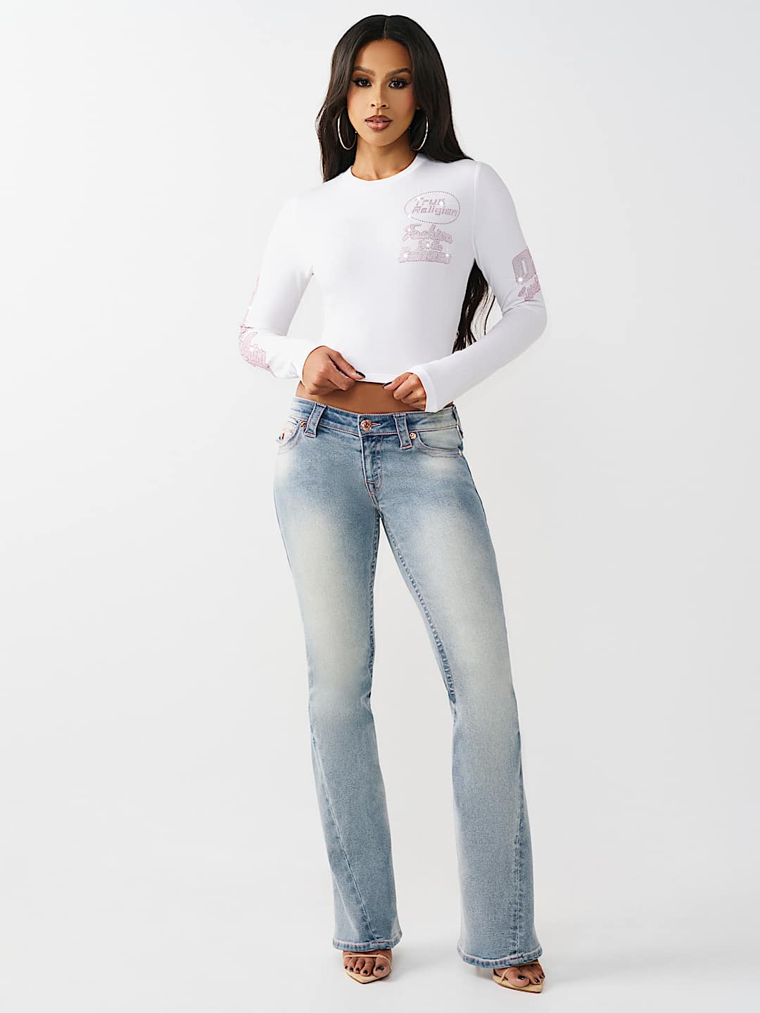 CRYSTAL SPORTY LONG SLEEVE BABY TEE, image 5