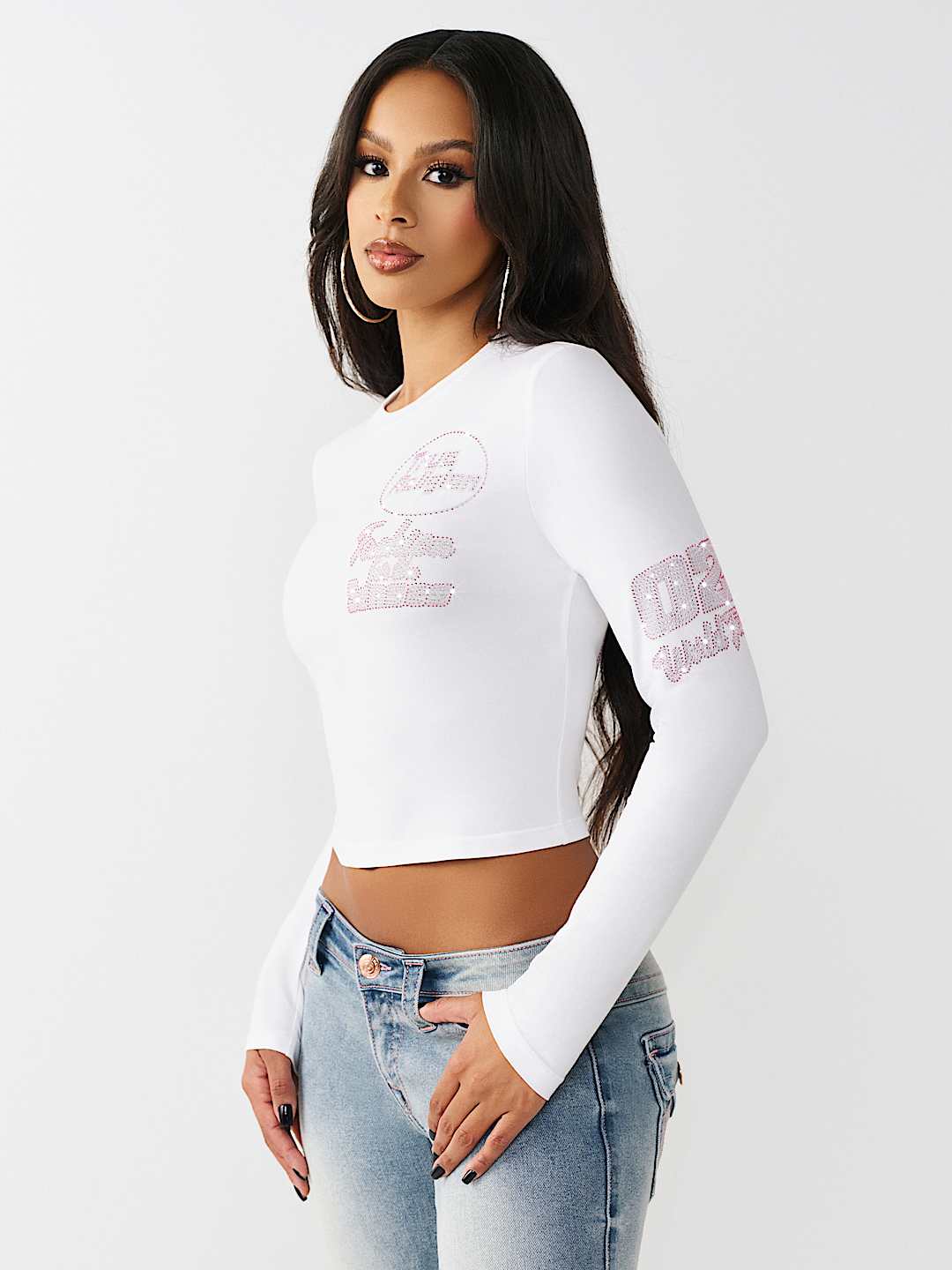 CRYSTAL SPORTY LONG SLEEVE BABY TEE, image 6