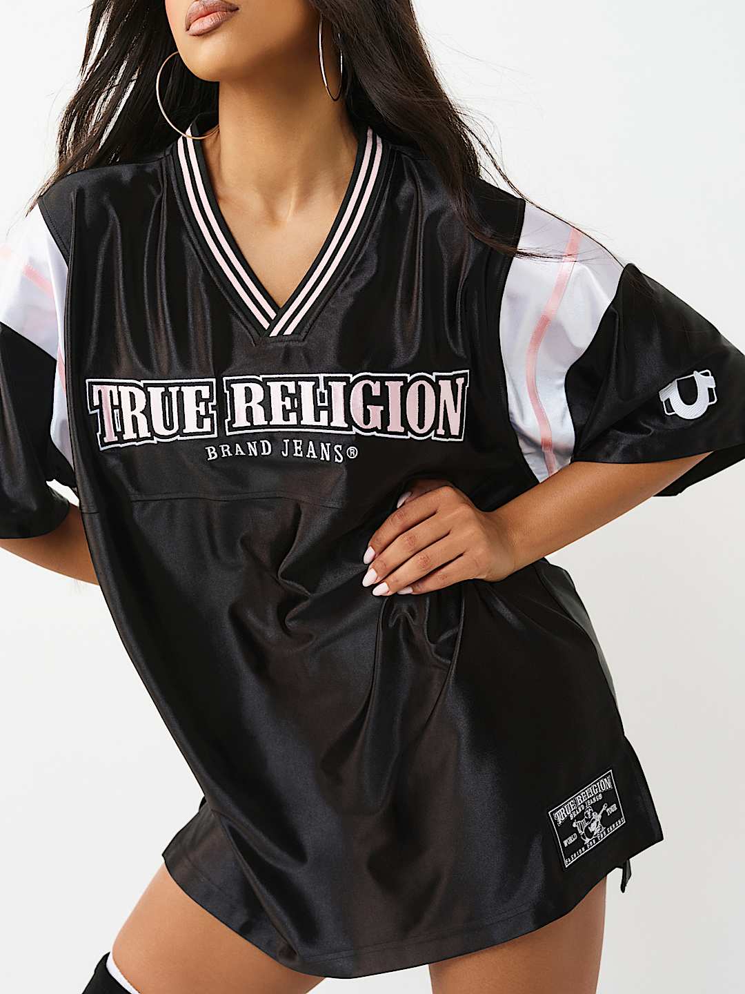 EMBROIDERED JERSEY SLIT  DRESS, image 4