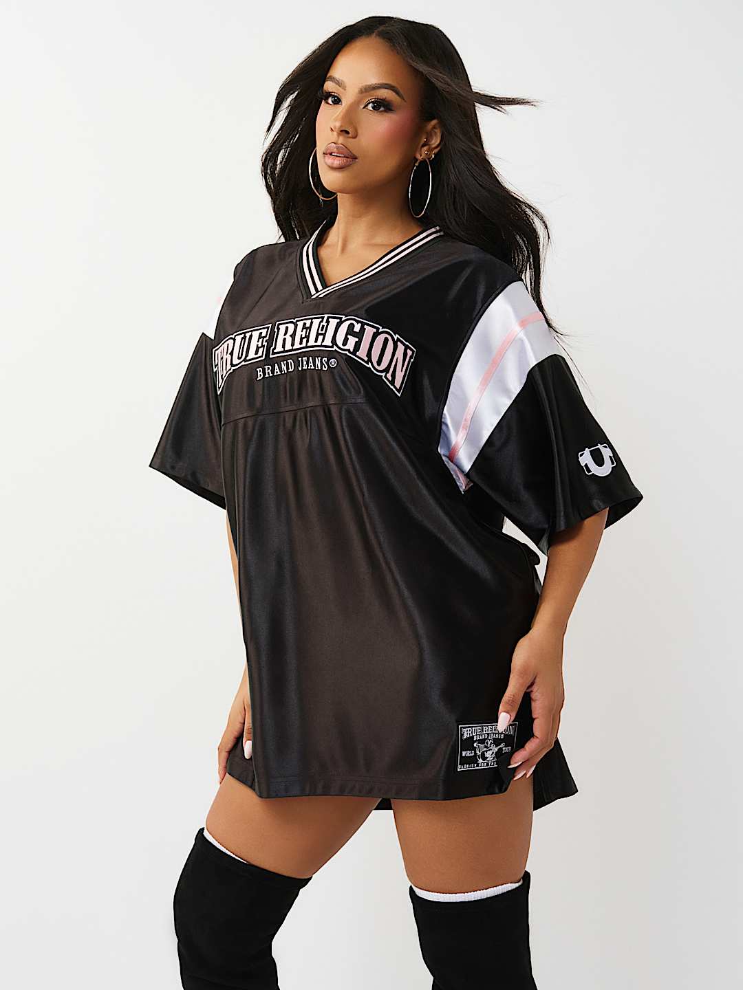 EMBROIDERED JERSEY SLIT  DRESS, image 6