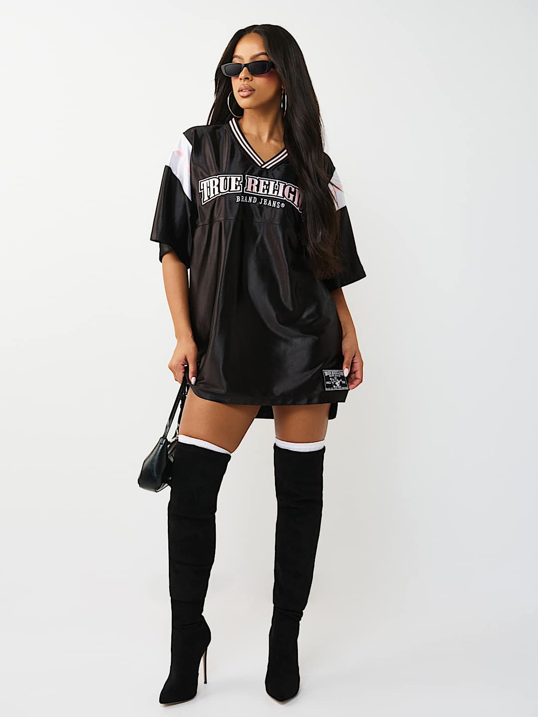 EMBROIDERED JERSEY SLIT  DRESS, image 1