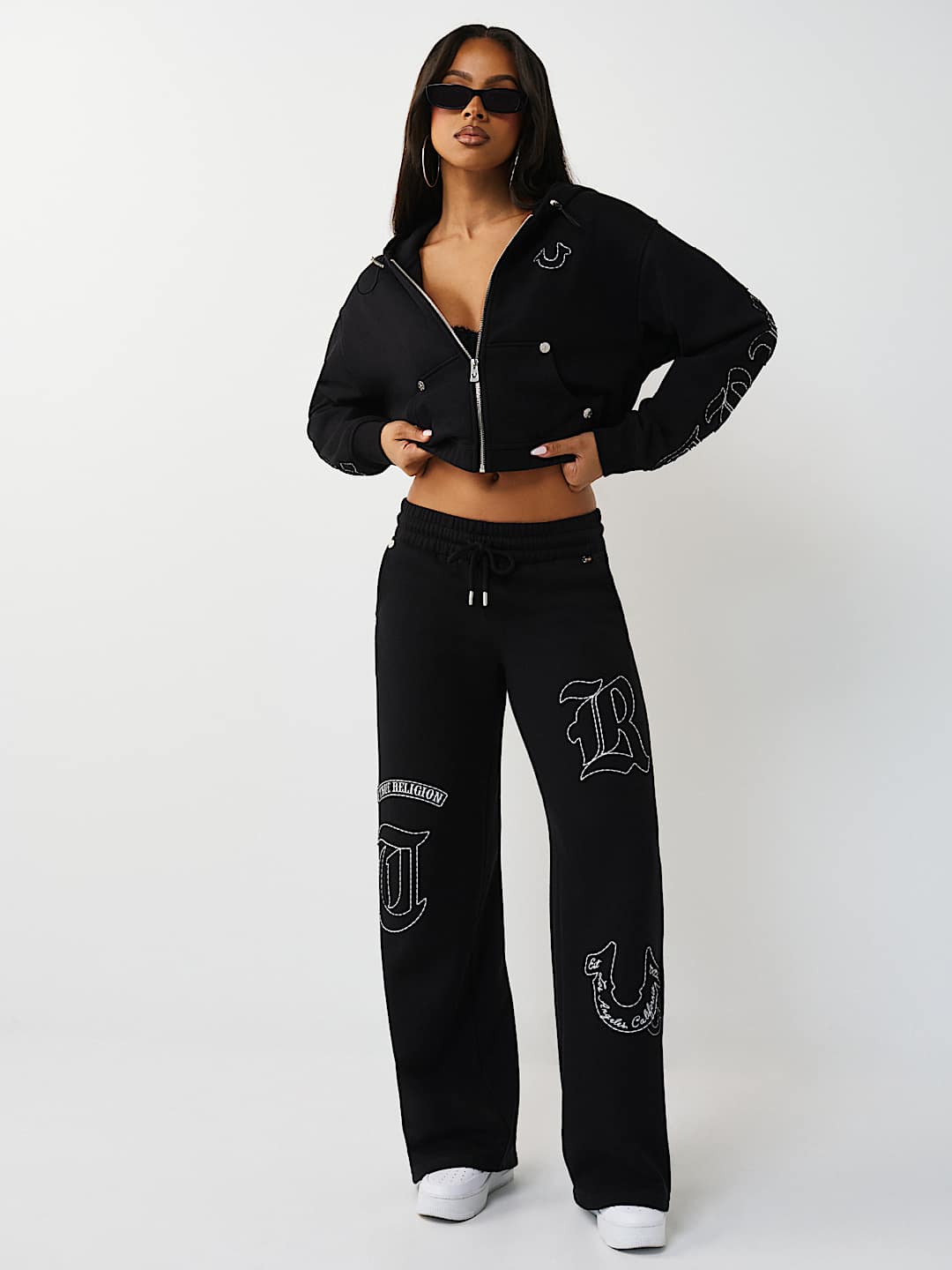 BIG T APPLIQU&Eacute; RELAXED ZIP HOODIE, image 3