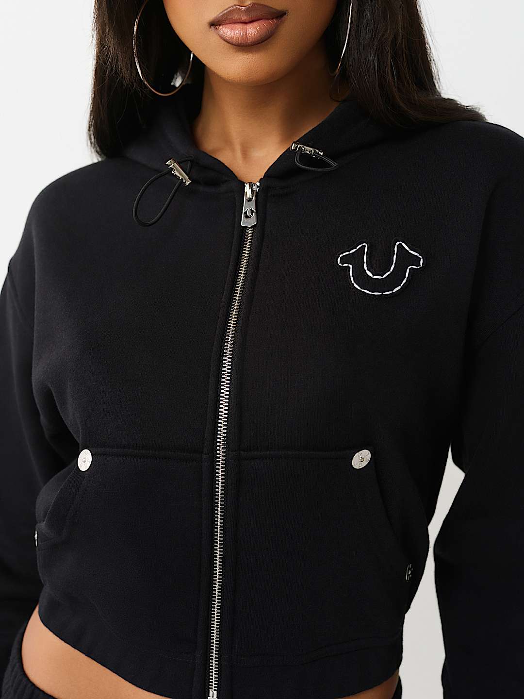 BIG T APPLIQU&Eacute; RELAXED ZIP HOODIE, image 4