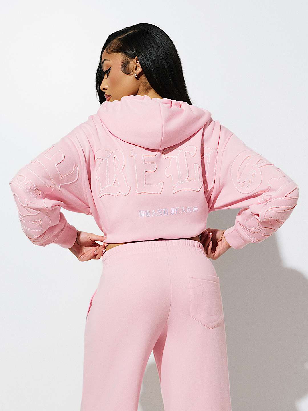 BIG T APPLIQU&Eacute; RELAXED ZIP HOODIE, image 2