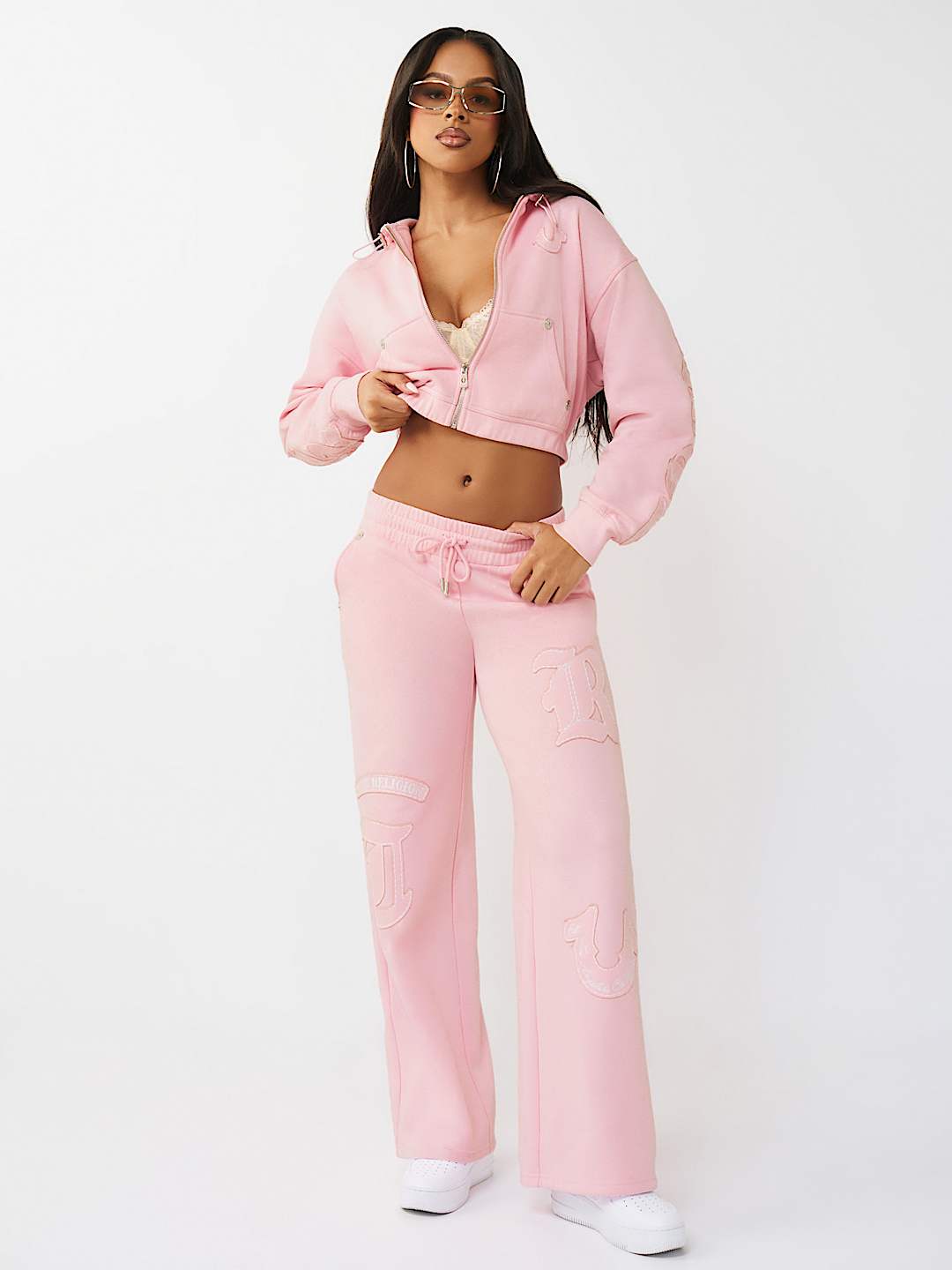 BIG T APPLIQU&Eacute; RELAXED ZIP HOODIE, image 6