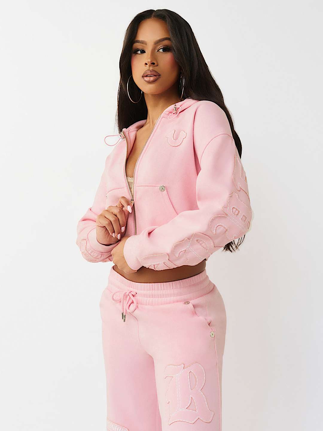 BIG T APPLIQU&Eacute; RELAXED ZIP HOODIE, image 7