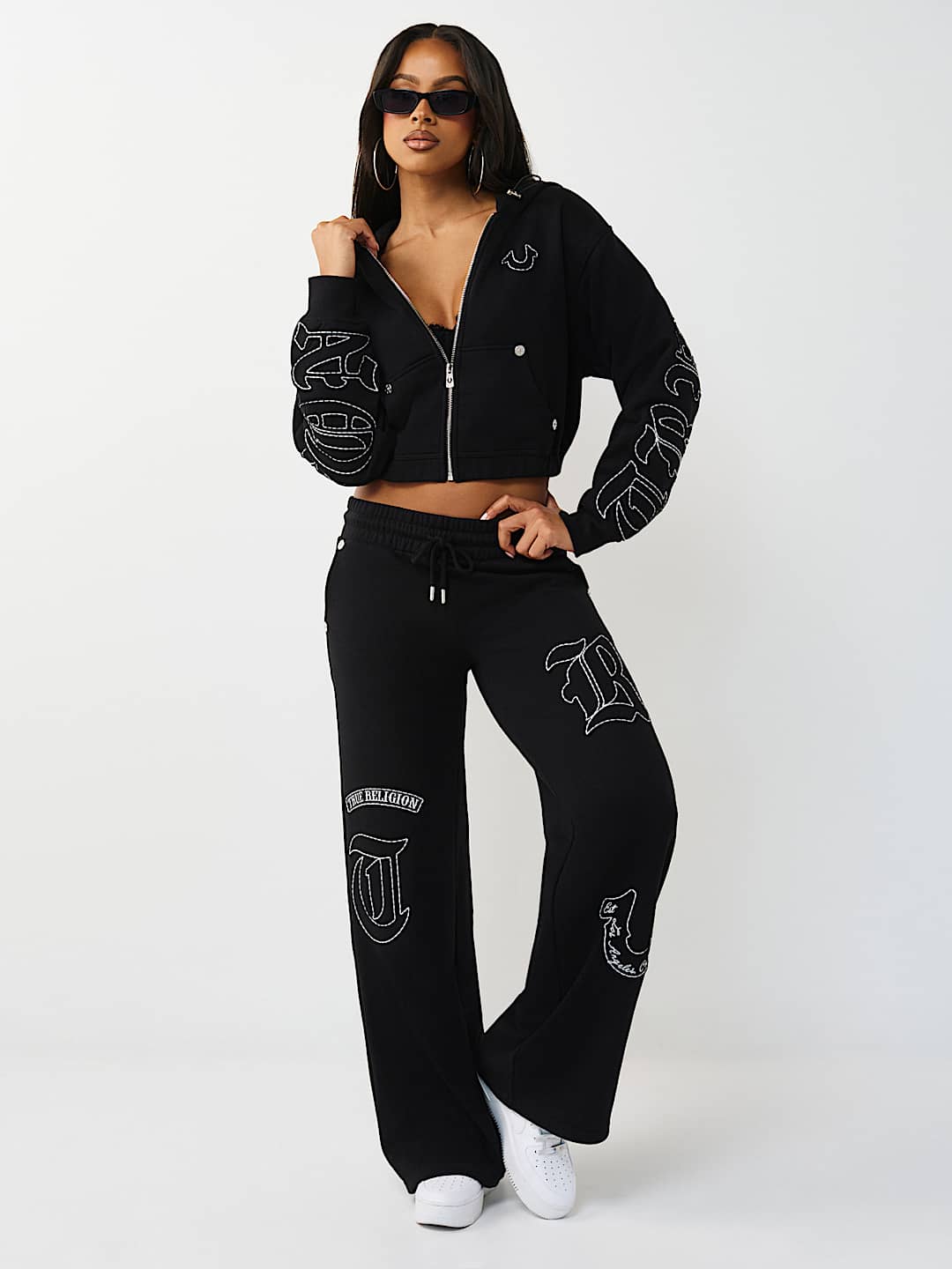 LOGO APPLIQU&Eacute; WIDE LEG SWEATPANT, image 2