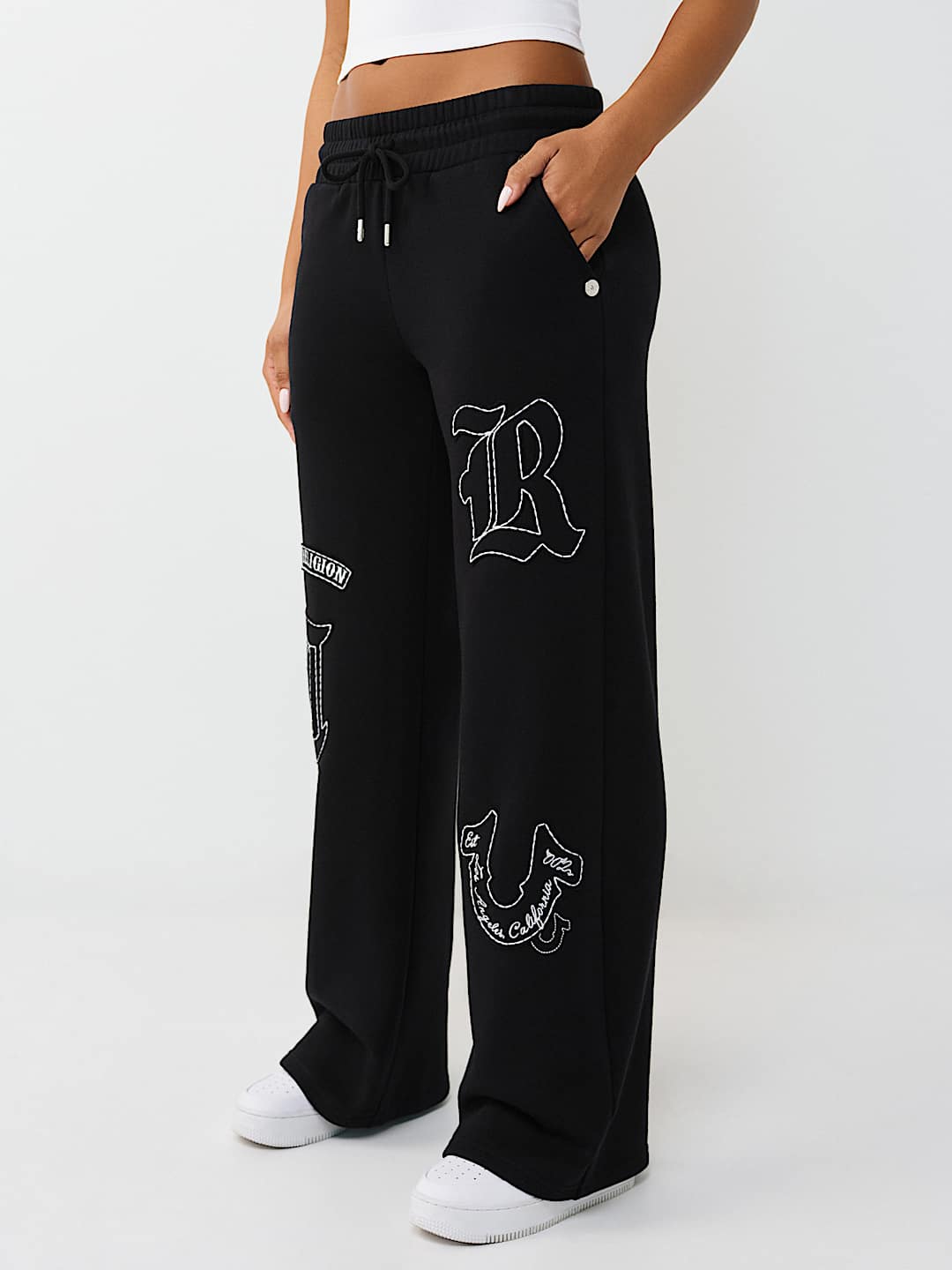 LOGO APPLIQU&Eacute; WIDE LEG SWEATPANT, image 3