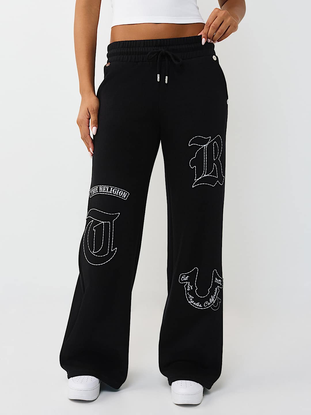 LOGO APPLIQU&Eacute; WIDE LEG SWEATPANT, image 1