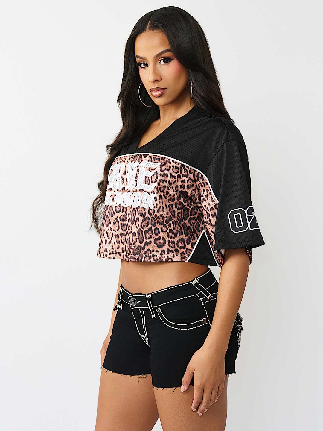 CRYSTAL LEOPARD JERSEY TOP, image 4