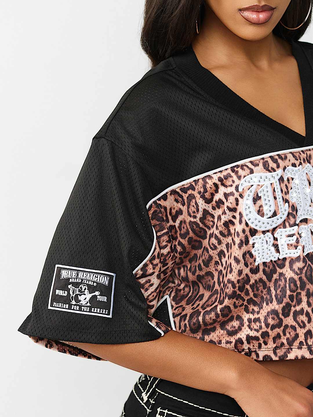 CRYSTAL LEOPARD JERSEY TOP, image 5