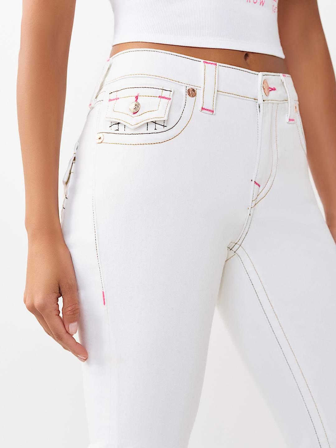 BECCA MID RISE FLAP BOOTCUT JEAN, image 6