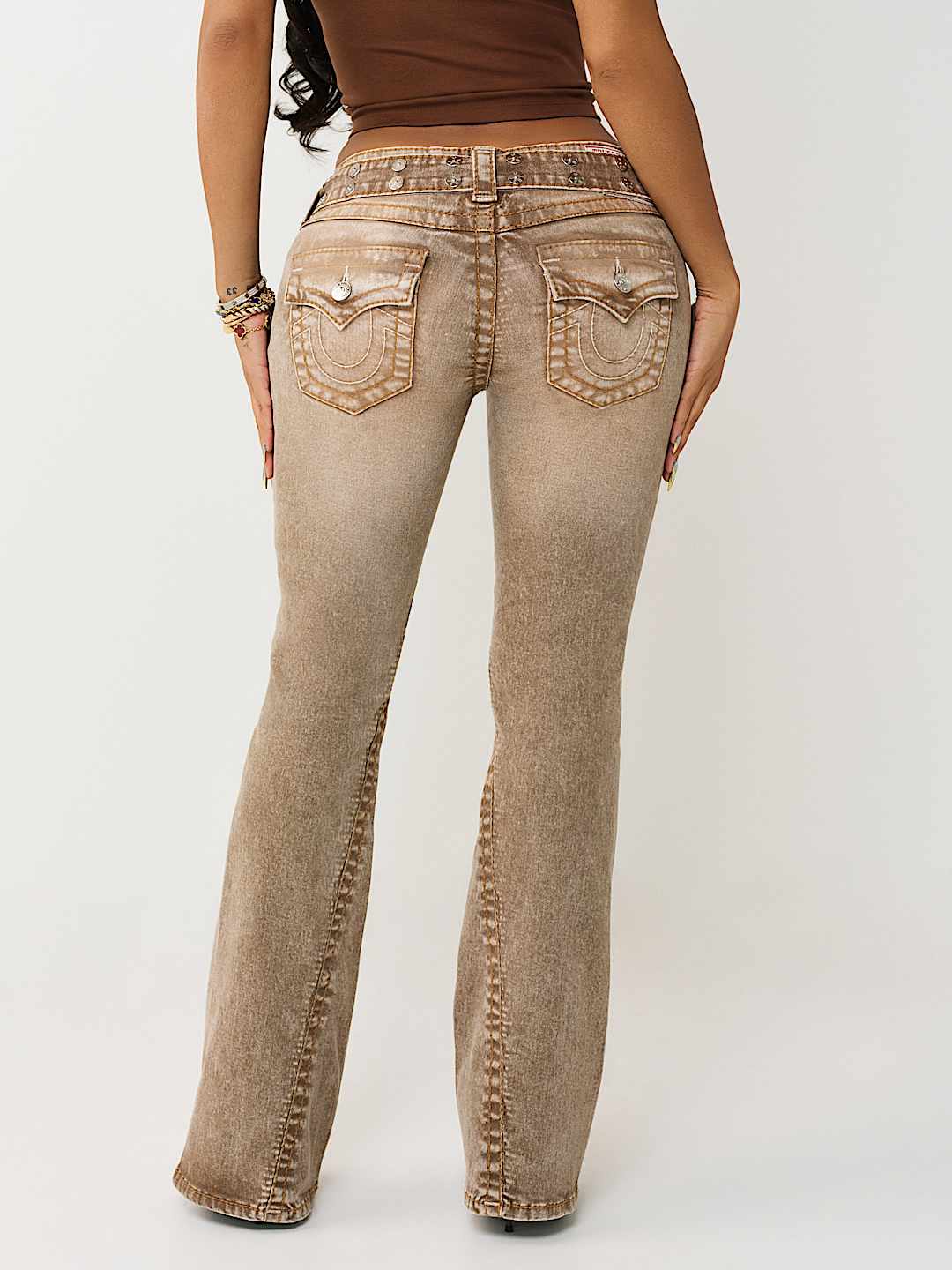 JOEY LOW RISE BELTED BIG T FLARE JEAN, image 7