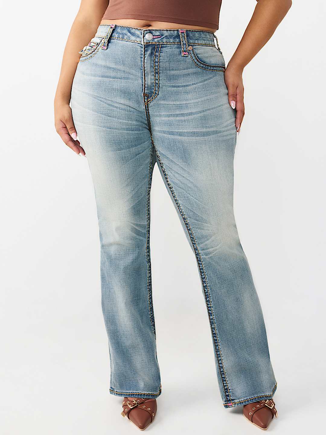 PLUS BECCA MID RISE SUPER T FLAP BOOTCUT JEAN, image 2