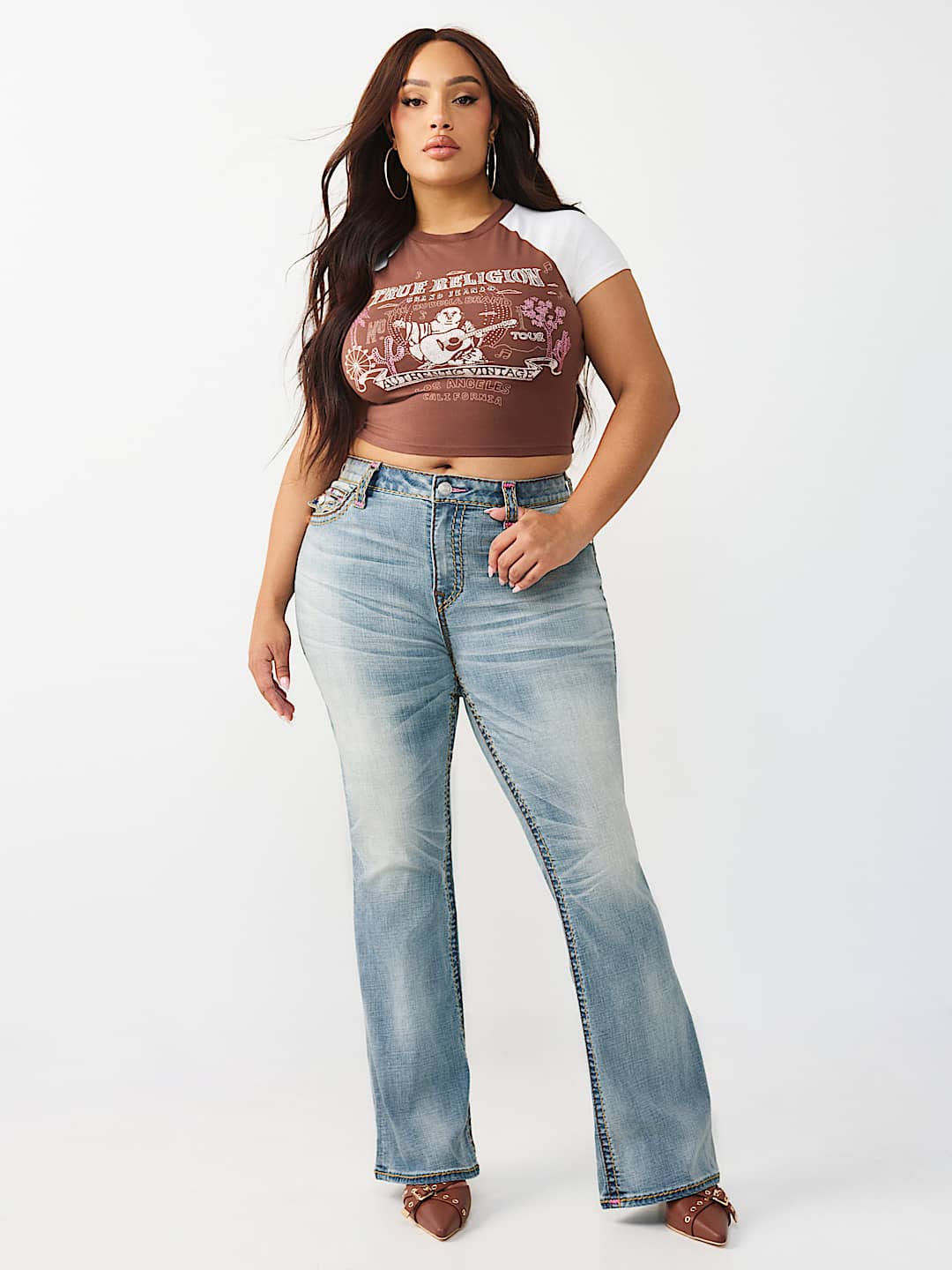 PLUS BECCA MID RISE SUPER T FLAP BOOTCUT JEAN, image 3