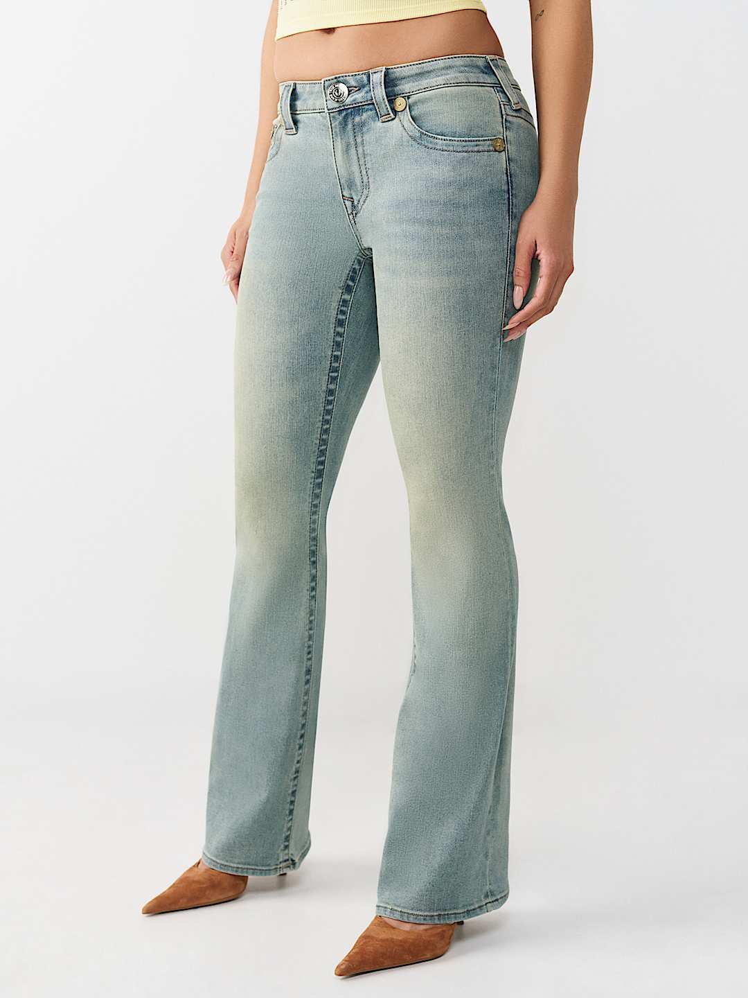 BECCA MID RISE ARCHED LOGO BOOTCUT JEAN , image 6