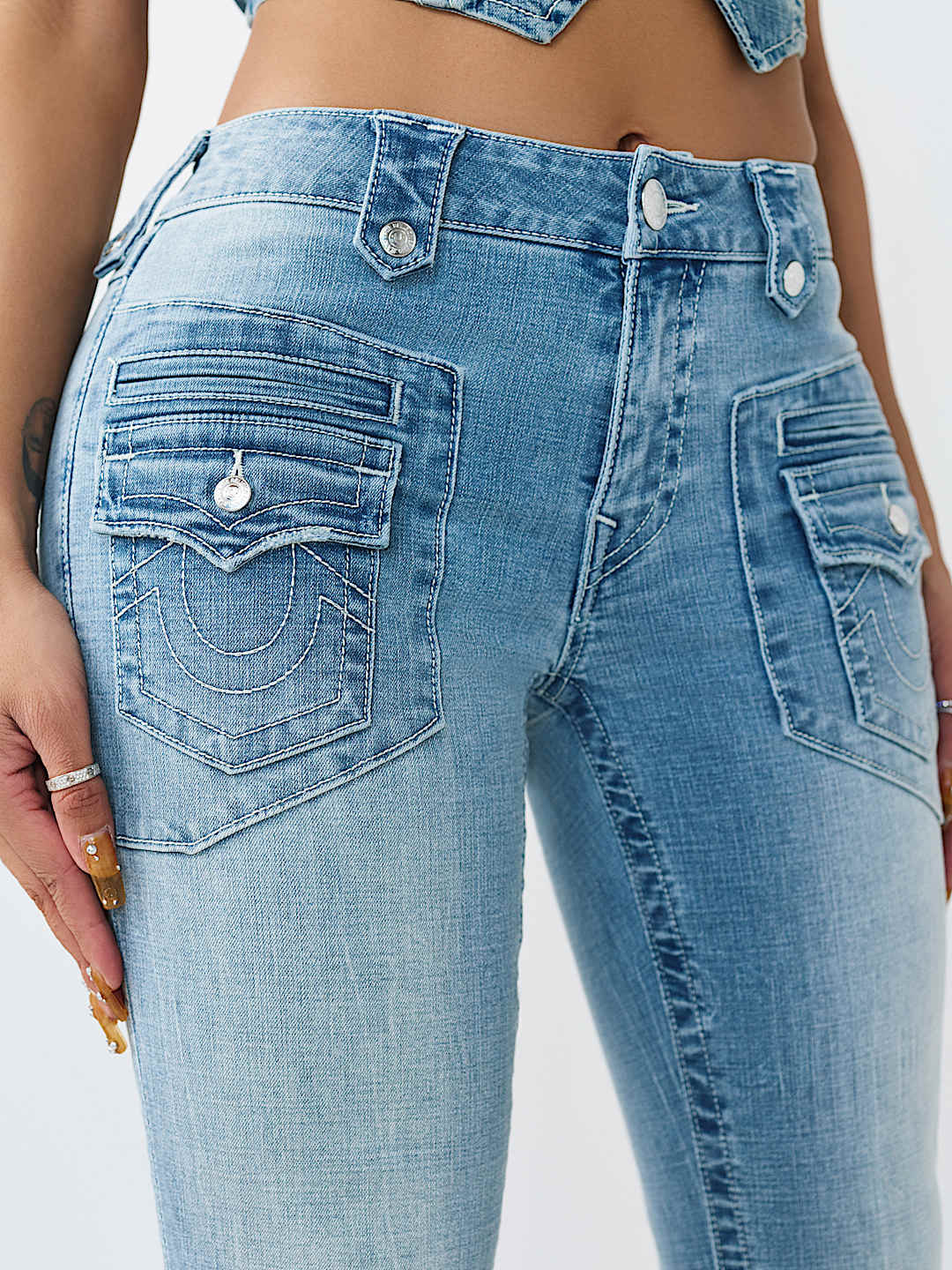 JENNIE MID RISE RETRO POCKET FLAP CURVY SKINNY JEAN, image 4