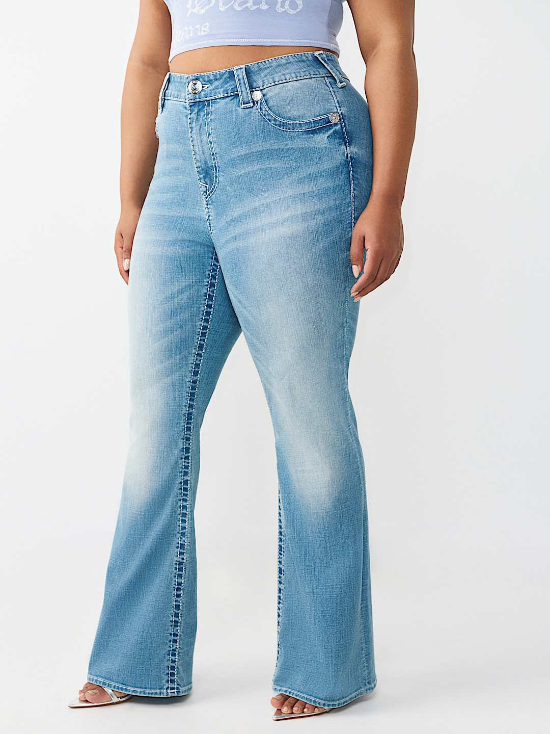 PLUS BECCA MID RISE BIG T TATTOO FLAP BOOTCUT JEAN, image 4