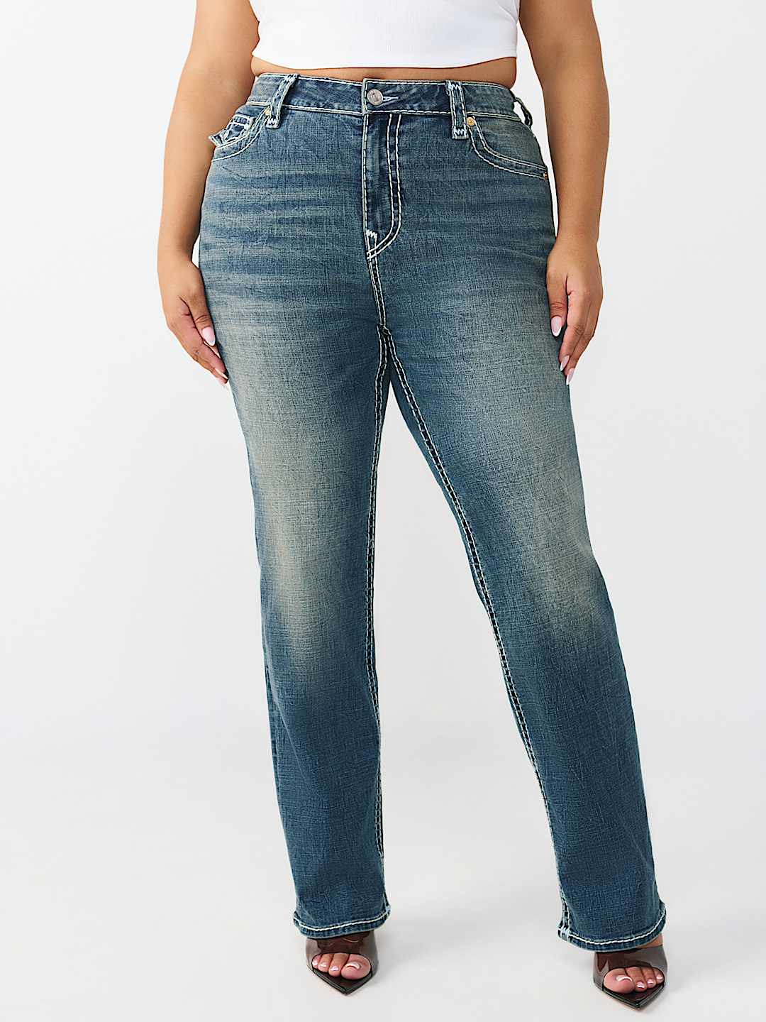PLUS BILLIE MID RISE SUPER T STRAIGHT FLAP JEAN, image 2