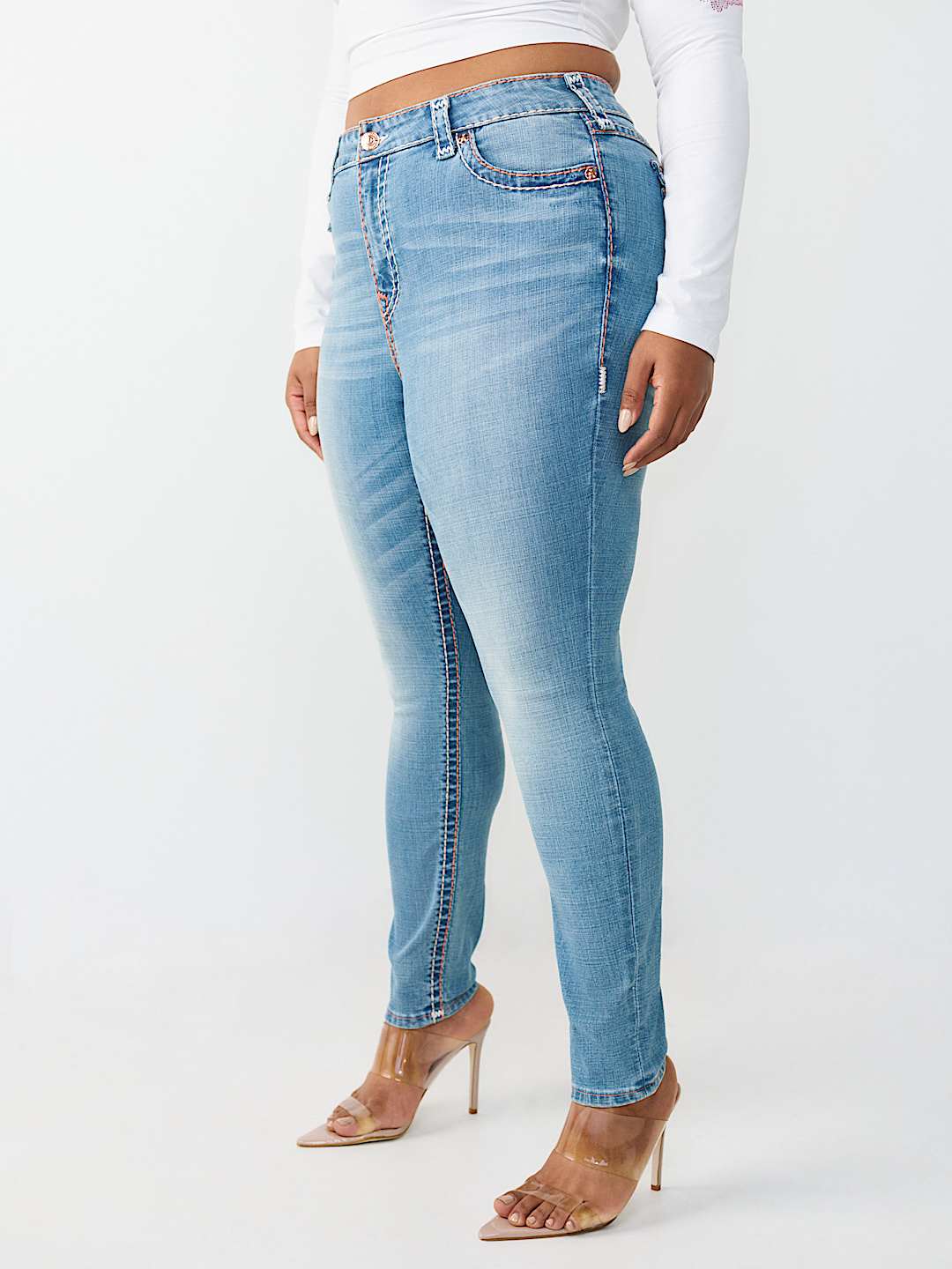 PLUS JENNIE MID RISE SUPER T CURVY SKINNY JEAN, image 4