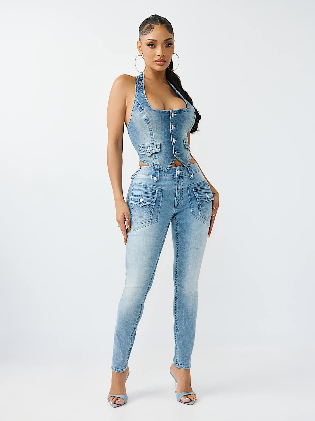 CHALECO DE MEZCLILLA CON CUELLO REDONDO DE ESTILO CORS&Eacute;, image 7