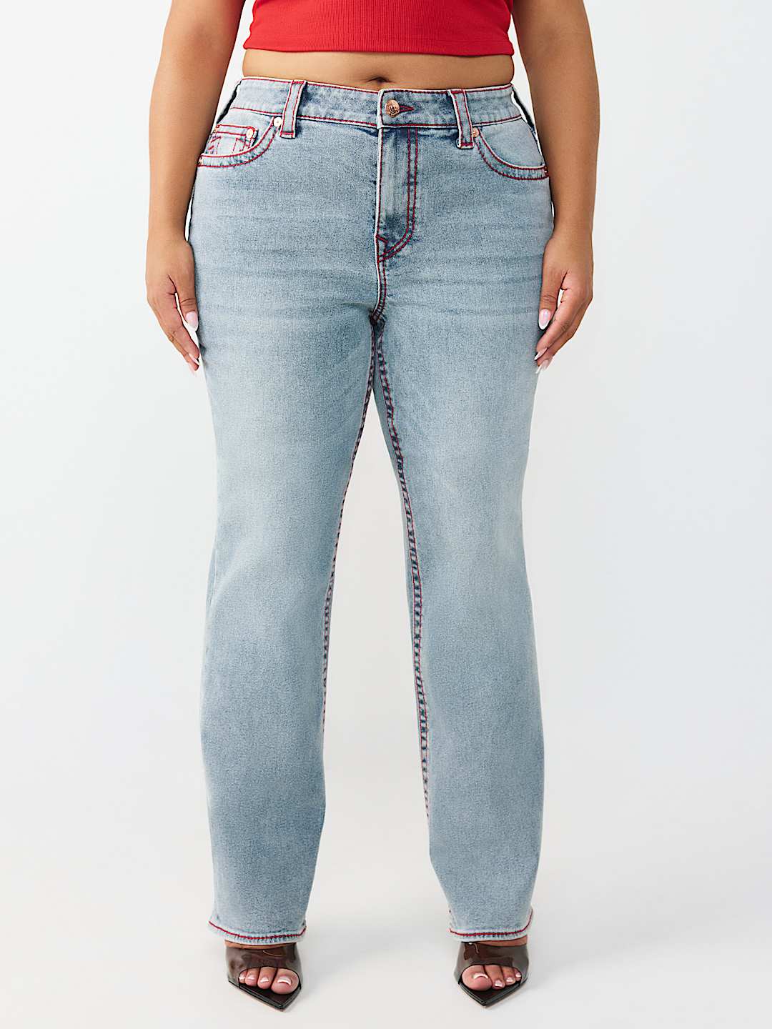 PLUS BILLIE MID RISE BIG T STRAIGHT JEAN, image 2
